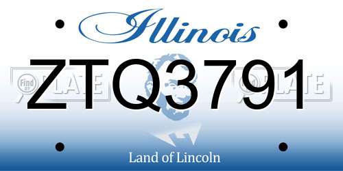ZTQ3791 Illinois License Plate