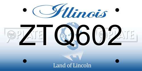 ZTQ602 Illinois License Plate