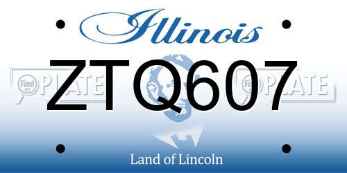 ZTQ607 Illinois License Plate