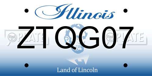 ZTQG07 Illinois License Plate