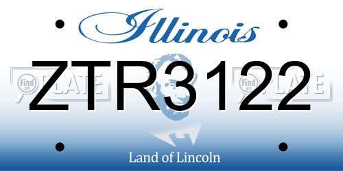 ZTR3122 Illinois License Plate