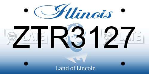 ZTR3127 Illinois License Plate