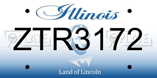 ZTR3172 Illinois License Plate
