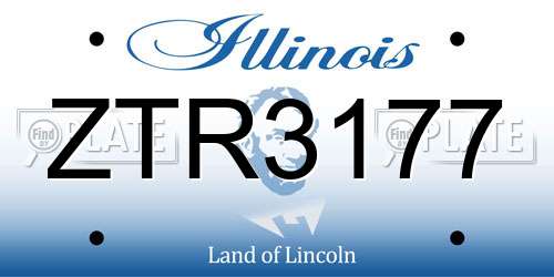 ZTR3177 Illinois License Plate