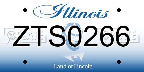 ZTS0266 Illinois License Plate