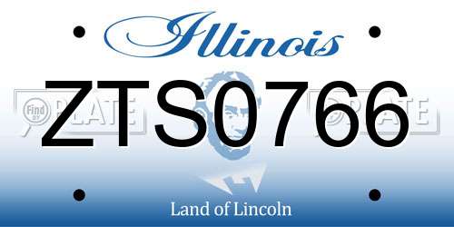 ZTS0766 Illinois License Plate