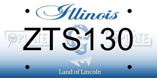 ZTS130 Illinois License Plate