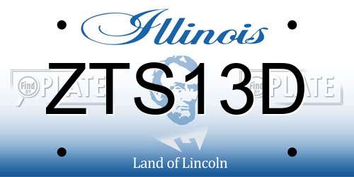 ZTS13D Illinois License Plate