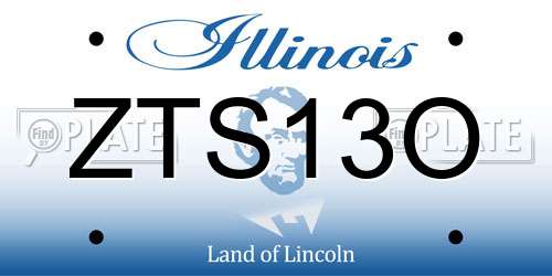 ZTS13O Illinois License Plate