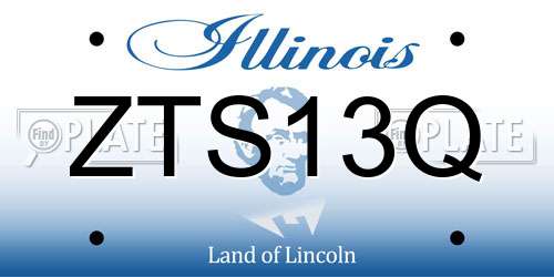 ZTS13Q Illinois License Plate