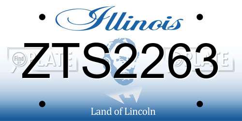 ZTS2263 Illinois License Plate