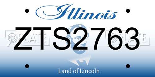 ZTS2763 Illinois License Plate