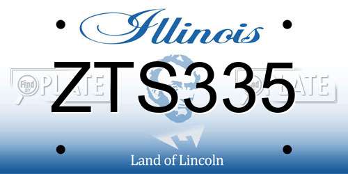ZTS335 Illinois License Plate