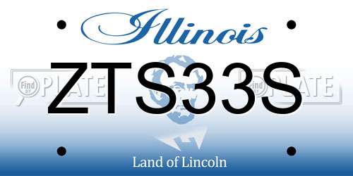 ZTS33S Illinois License Plate