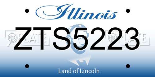 ZTS5223 Illinois License Plate