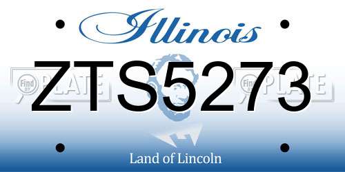 ZTS5273 Illinois License Plate