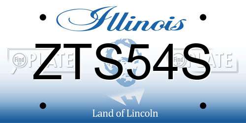 ZTS54S Illinois License Plate