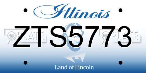ZTS5773 Illinois License Plate