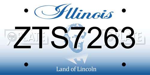 ZTS7263 Illinois License Plate