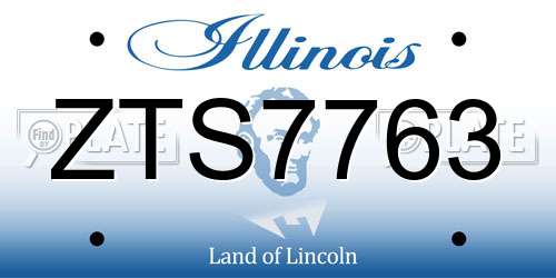 ZTS7763 Illinois License Plate