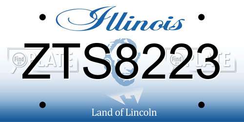 ZTS8223 Illinois License Plate