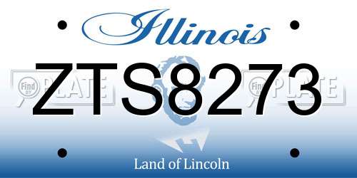 ZTS8273 Illinois License Plate