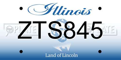 ZTS845 Illinois License Plate