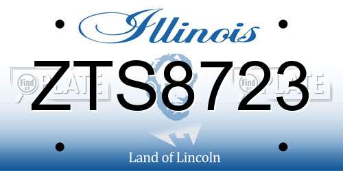 ZTS8723 Illinois License Plate