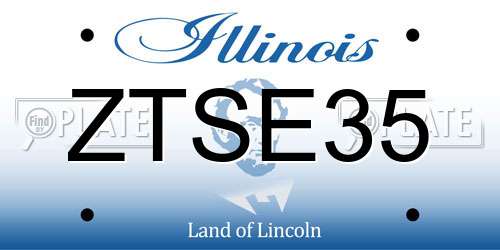 ZTSE35 Illinois License Plate