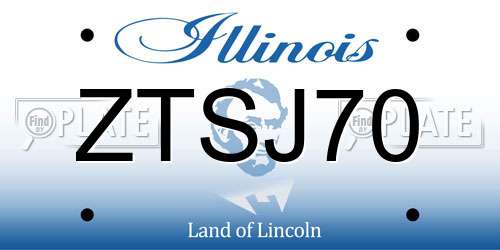 ZTSJ70 Illinois License Plate