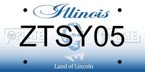 ZTSY05 Illinois License Plate