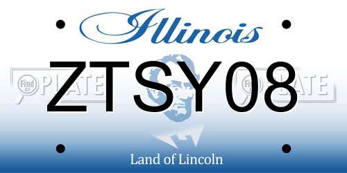 ZTSY08 Illinois License Plate