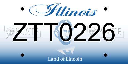 ZTT0226 Illinois License Plate