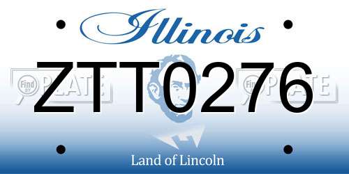 ZTT0276 Illinois License Plate