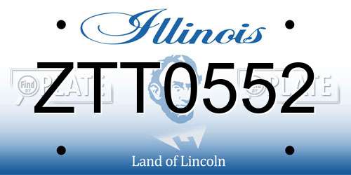 ZTT0552 Illinois License Plate
