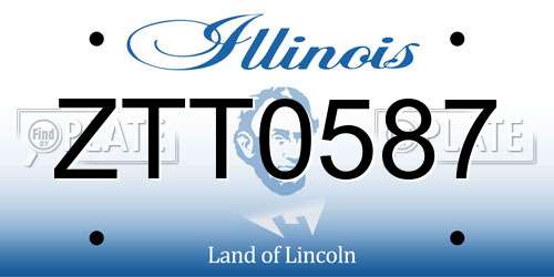 ZTT0587 Illinois License Plate
