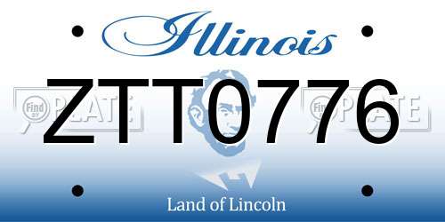ZTT0776 Illinois License Plate