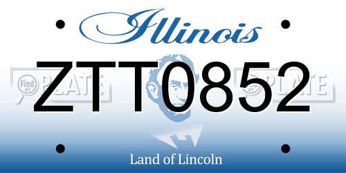 ZTT0852 Illinois License Plate