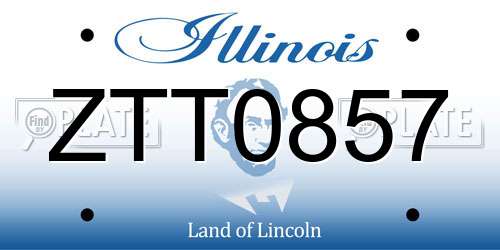 ZTT0857 Illinois License Plate