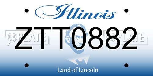 ZTT0882 Illinois License Plate