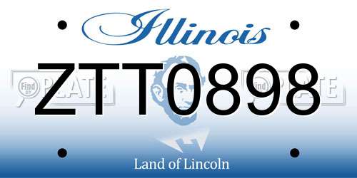 ZTT0898 Illinois License Plate