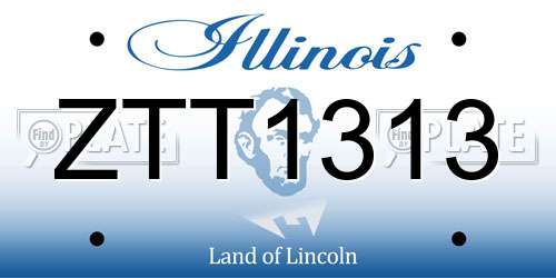 ZTT1313 Illinois License Plate