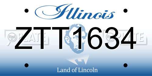 ZTT1634 Illinois License Plate