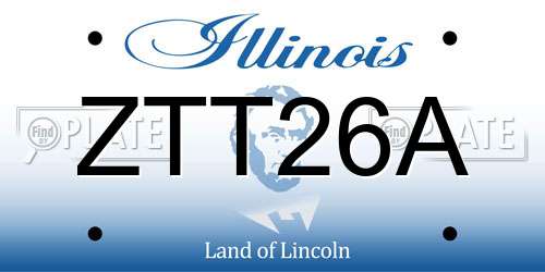 ZTT26A Illinois License Plate