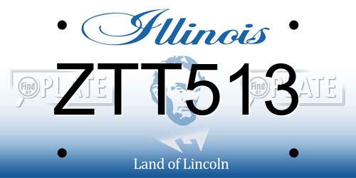 ZTT513 Illinois License Plate