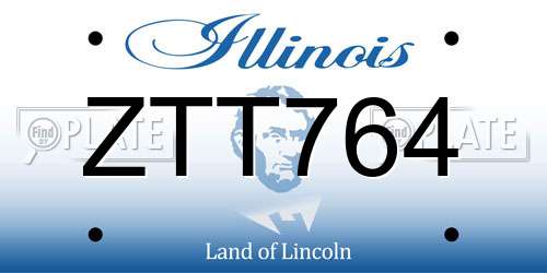 ZTT764 Illinois License Plate