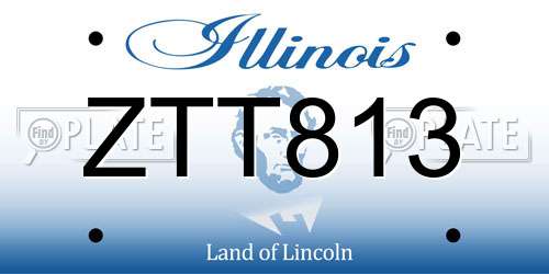 ZTT813 Illinois License Plate