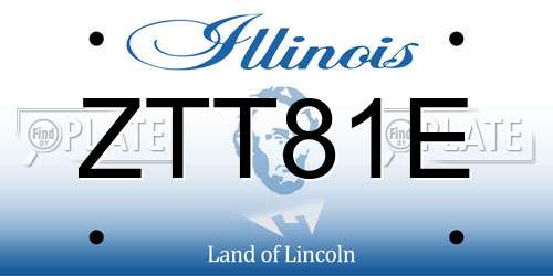 ZTT81E Illinois License Plate