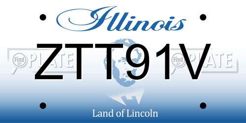 ZTT91V Illinois License Plate