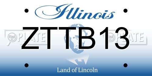 ZTTB13 Illinois License Plate